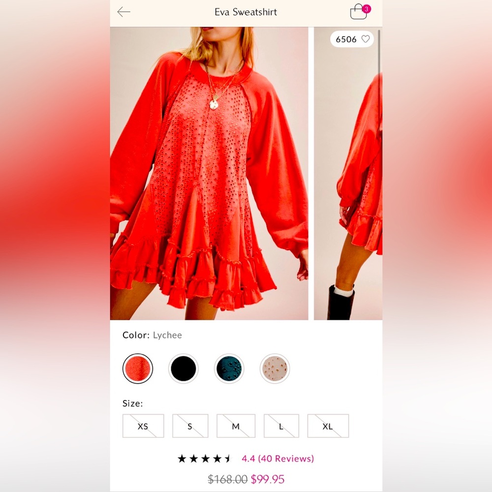 Free People Eva Sweatshirt Tunic NWT